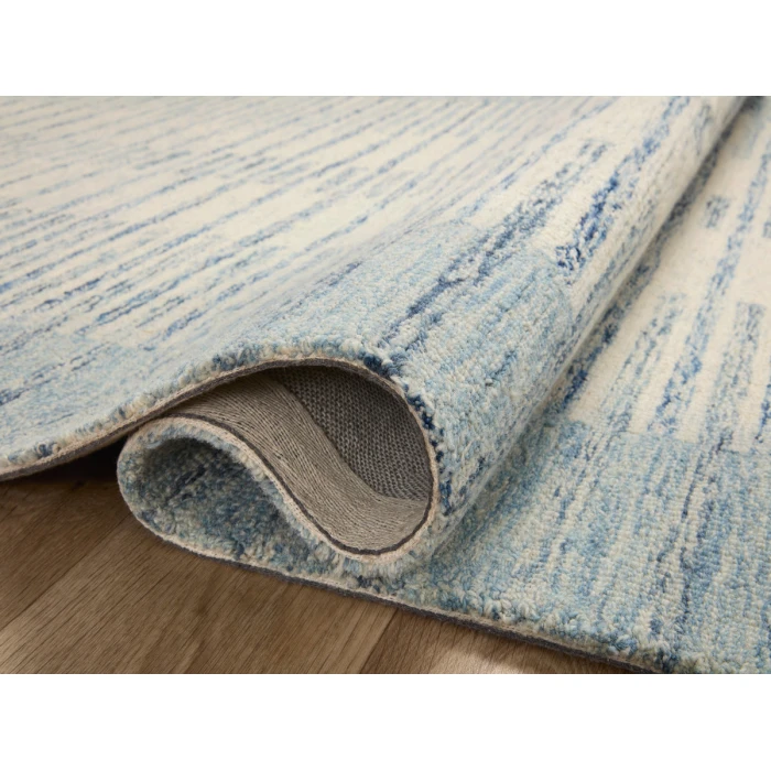 Chris Loves Julia x Loloi Chris Ivory / Denim CHR-01 7 ft. 9 in. X 7 ft. 9 in. Square Rug