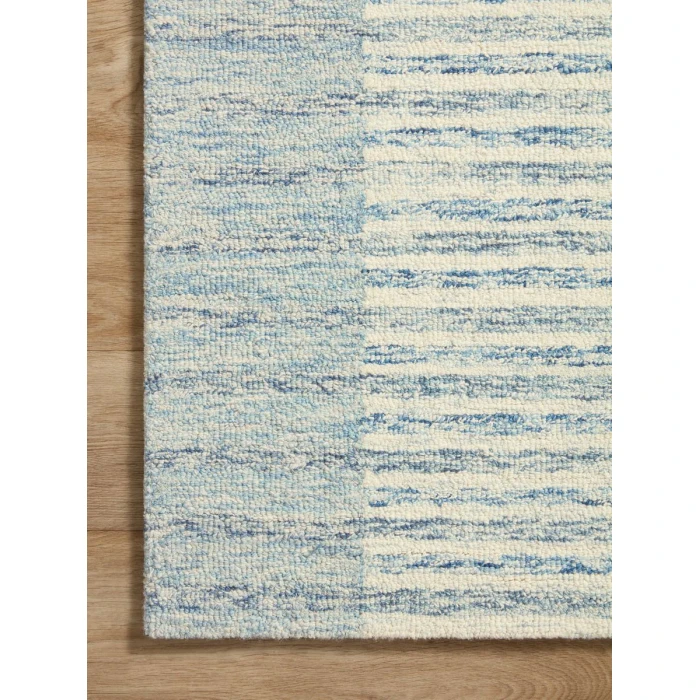 Chris Loves Julia x Loloi Chris Ivory / Denim CHR-01 7 ft. 9 in. X 7 ft. 9 in. Square Rug