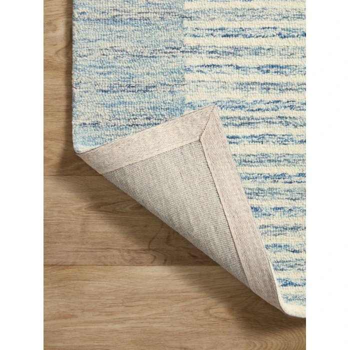Chris Loves Julia x Loloi Chris Ivory / Denim CHR-01 7 ft. 9 in. X 7 ft. 9 in. Square Rug