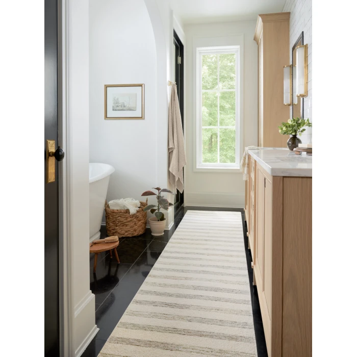 Chris Loves Julia x Loloi Chris Ivory / Slate CHR-05 7 ft. 9 in. X 7 ft. 9 in. Square Rug