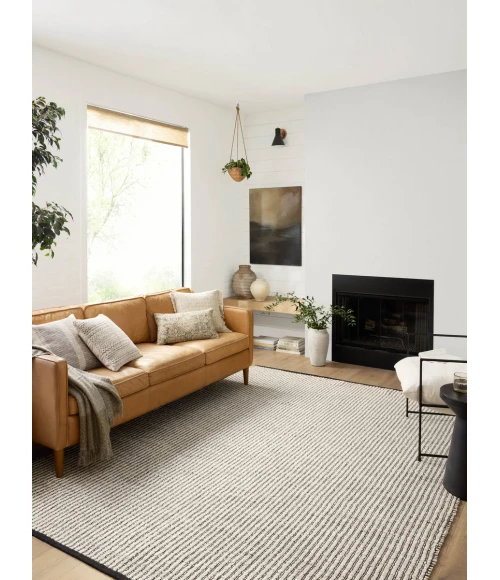 Angela Rose x Loloi Colton Ivory / Black CON-02 5 ft. X 7 ft. Rectangle Rug