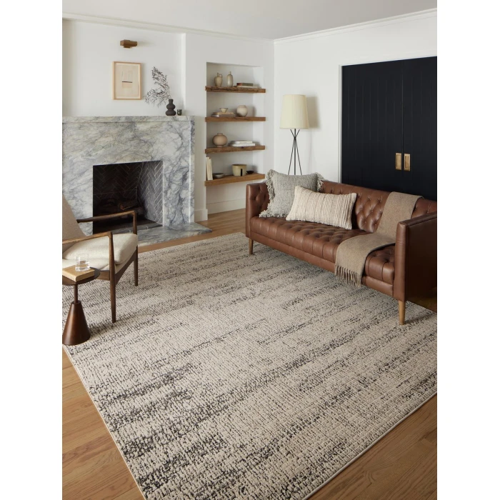 Loloi Darby Oatmeal / Charcoal DAR-02 2 ft. 7 in. X 12 ft. Rectangle Rug