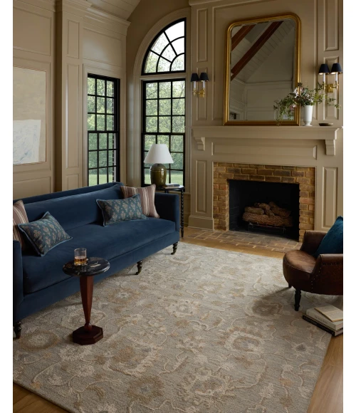 Chris Loves Julia x Loloi Dorothea Stone / Multi DRT-01 7ft.-9in. X 9ft.-9in. Rect. Rug