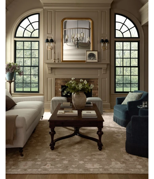 Chris Loves Julia x Loloi Dorothea Khaki / Dove DRT-02 2ft.-3in. X 3ft.-9in. Rect. Rug