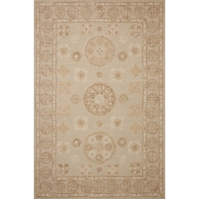 Chris Loves Julia x Loloi Dorothea Dove / Natural DRT-03 18in. X 18in. Sample Rect. Rug