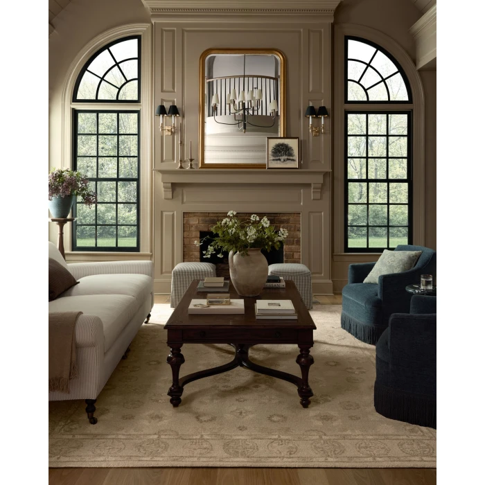 Chris Loves Julia x Loloi Dorothea Dove / Natural DRT-03 18in. X 18in. Sample Rect. Rug
