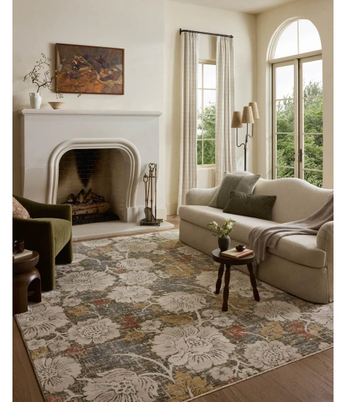 Loloi Eileen Olive / Multi ELE-03 3ft. X 3ft. Round Rug