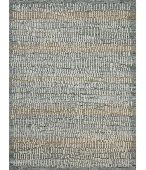 Loloi Elias Ocean / Oatmeal ELA-02 7 ft. 9 in. X 9 ft. 9 in. Rectangle Rug