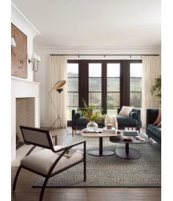 Loloi Elias Ocean / Oatmeal ELA-02 7 ft. 9 in. X 9 ft. 9 in. Rectangle Rug