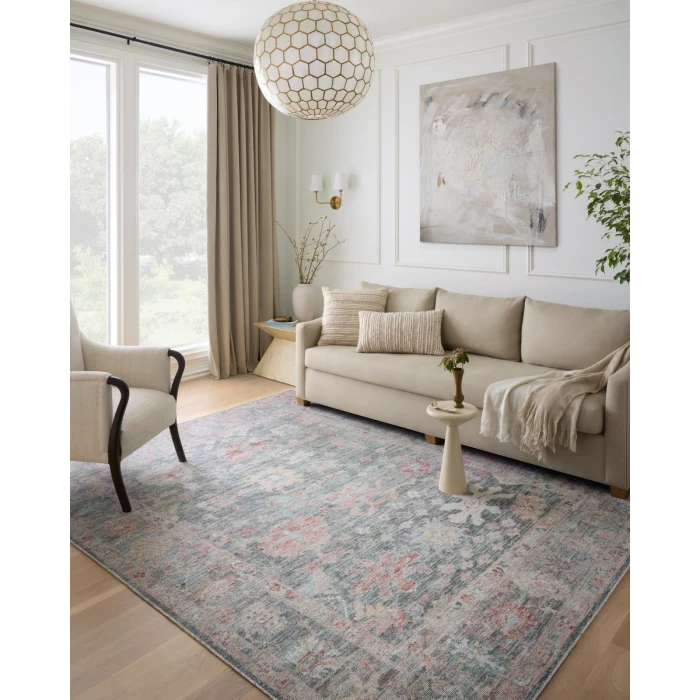 Loloi II Elysium Collection Graphite / Multi 5'-0" X 7'-6" Area Rug