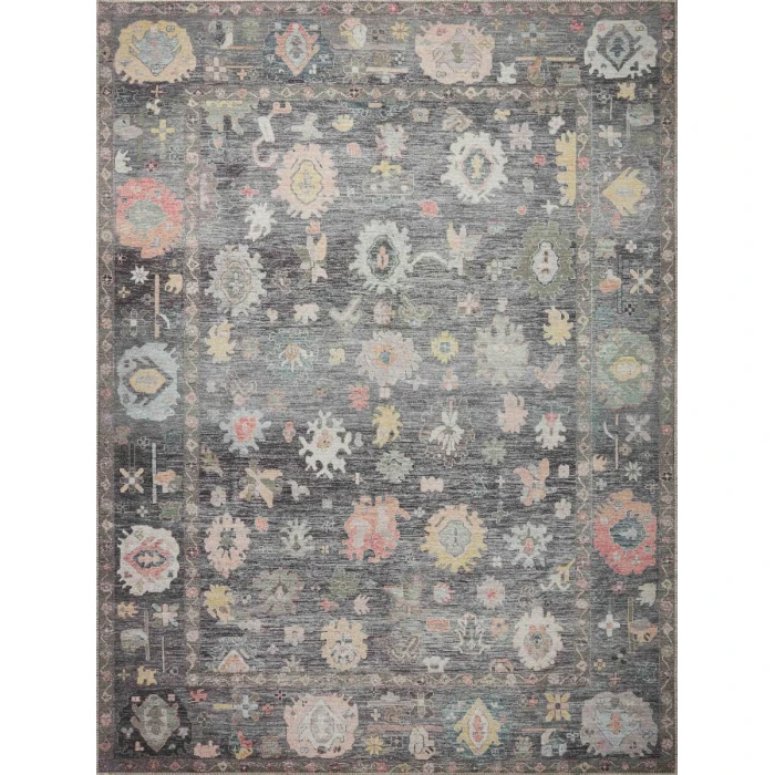 Loloi II Elysium Collection Charcoal / Multi 2'-6" X 12'-0" Runner Rug