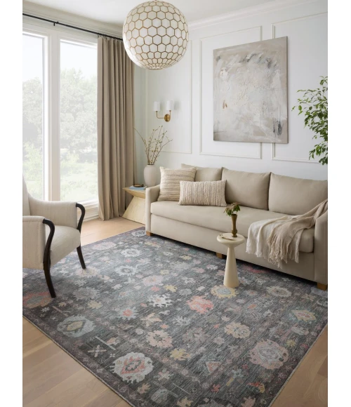 Loloi II Elysium Collection Charcoal / Multi 2'-6" X 9'-6" Runner Rug