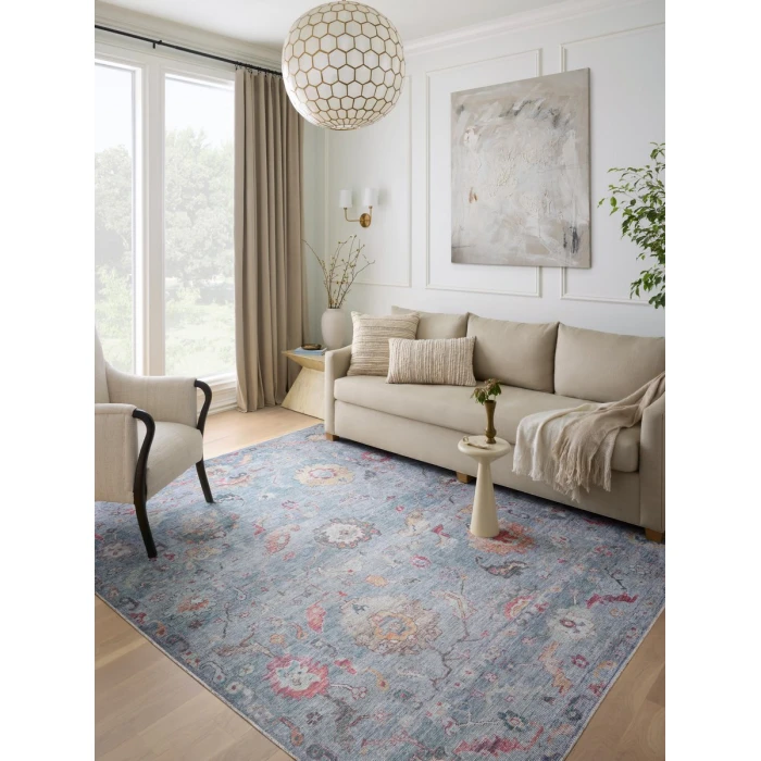 Loloi II Elysium Collection Denim / Multi 18" X 18" Sample Rug