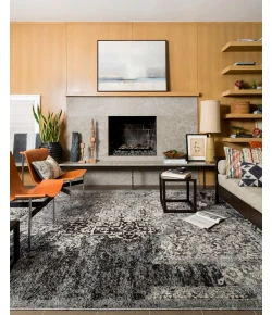Loloi Emory EB-01 BLACK / IVORY Area Rug 18 in. X 18 in. Sample