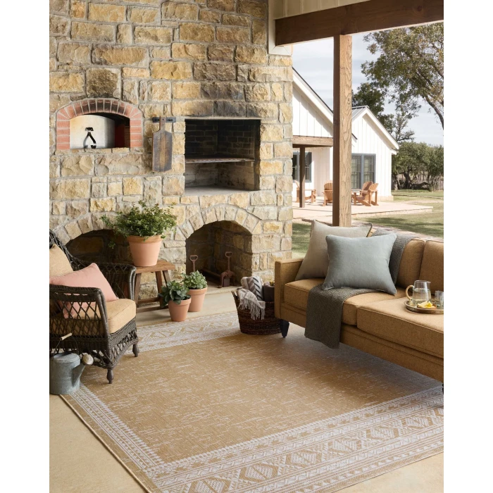 Loloi Easton Ivory / Wheat ESN-01 18in. X 18in. Sample Rect. Rug