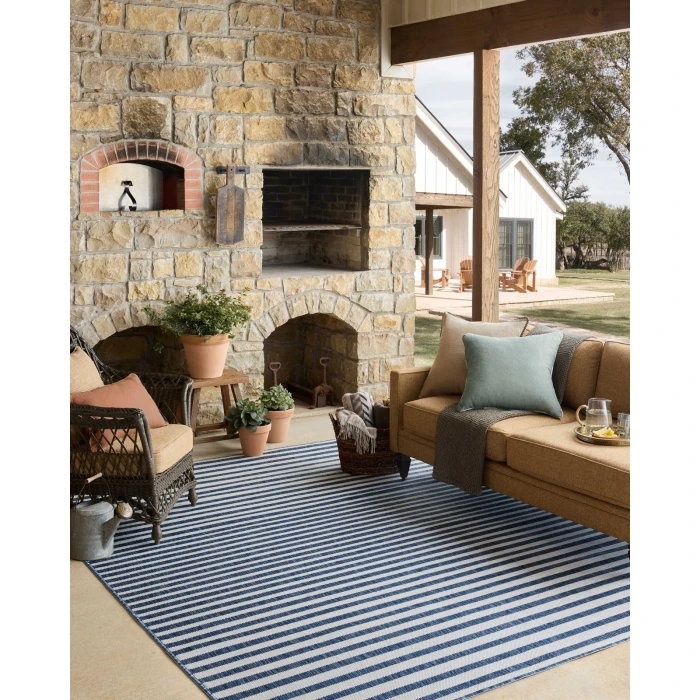 Loloi Easton Denim / Ivory ESN-03 7ft.-10in. X 10ft. Rect. Rug