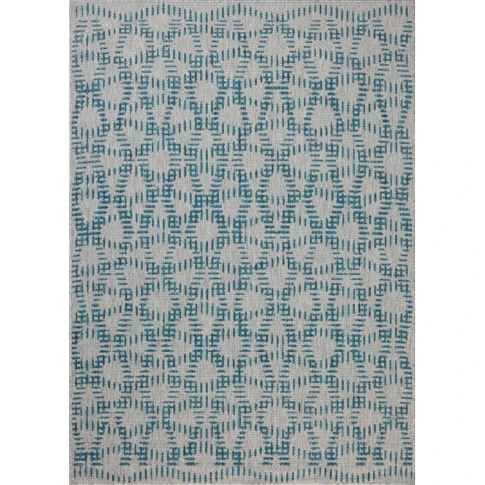 Loloi Easton Fog / Teal ESN-10 18in. X 18in. Sample Rect. Rug