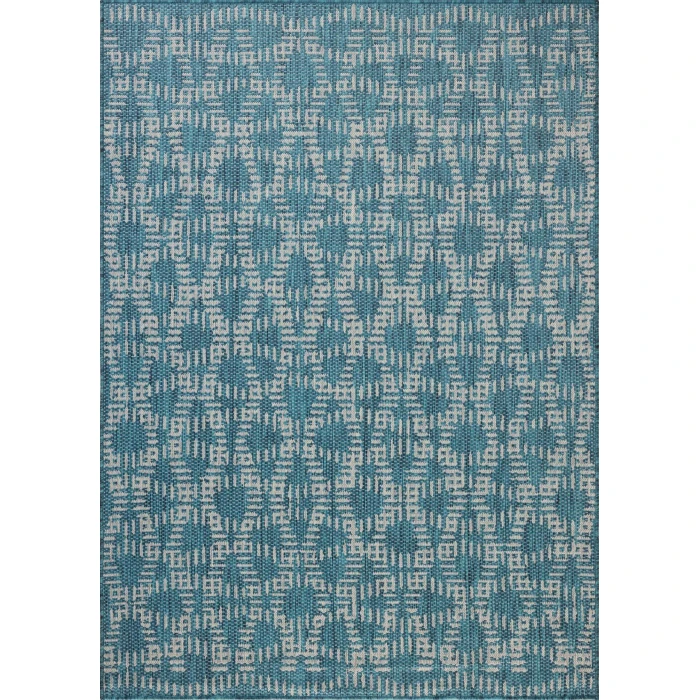Loloi Easton Fog / Teal ESN-10 18in. X 18in. Sample Rect. Rug