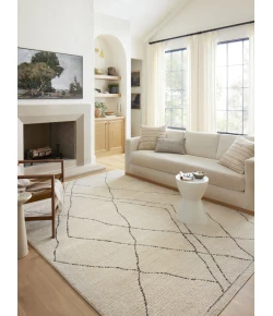 Loloi Fabian FAB-02 Ivory / Charcoal Area Rug 5 ft. 3 in. X 7 ft. 6 in. Rectangle