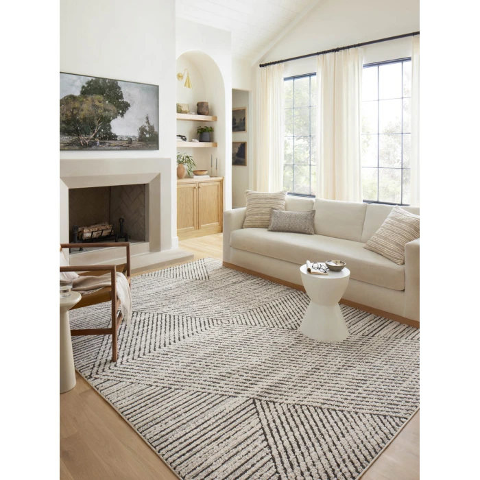 Loloi Fabian Charcoal / Ivory FAB-06 7 ft. 10 in. X 10 ft. Rectangle Rug
