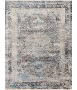 Loloi Franca FRN-03 black / SKY Area Rug 2 ft. 7 in. X 13 ft. Rectangle
