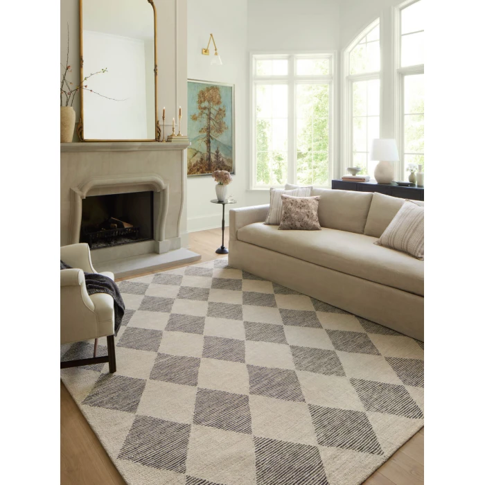 Chris Loves Julia x Loloi Francis Beige / Charcoal FRA-01 2 ft. 6 in. X 7 ft. 6 in. Rectangle Rug