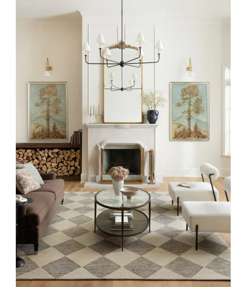 Chris Loves Julia x Loloi Francis Beige / Charcoal FRA-01 3 ft. 6 in. X 5 ft. 6 in. Rectangle Rug