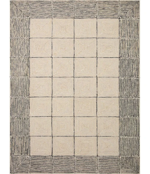 Chris Loves Julia x Loloi Francis Cream / Black FRA-02 3 ft. 6 in. X 5 ft. 6 in. Rectangle Rug