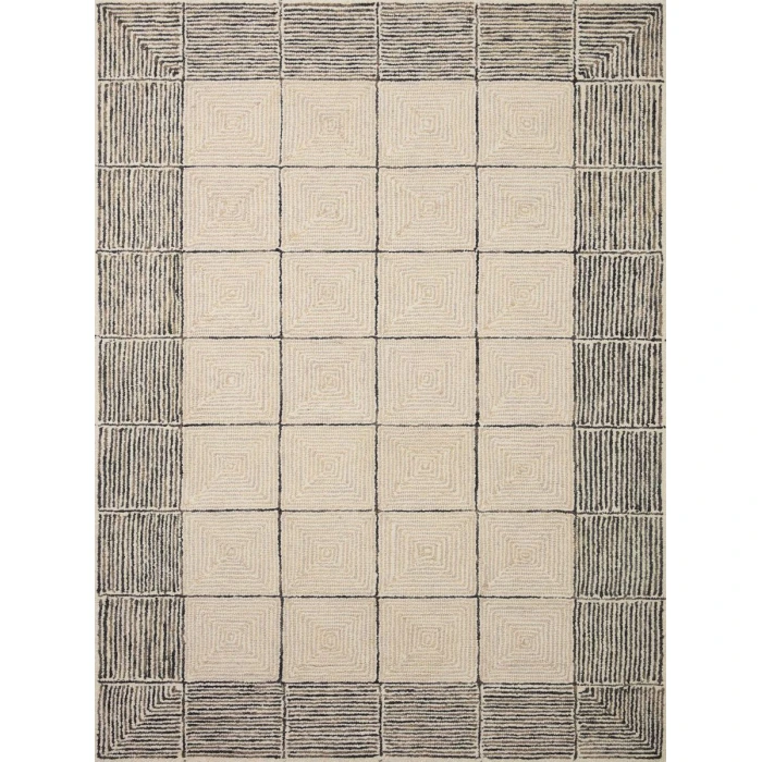 Chris Loves Julia x Loloi Francis Cream / Black FRA-02 2 ft. 6 in. X 9 ft. 9 in. Rectangle Rug