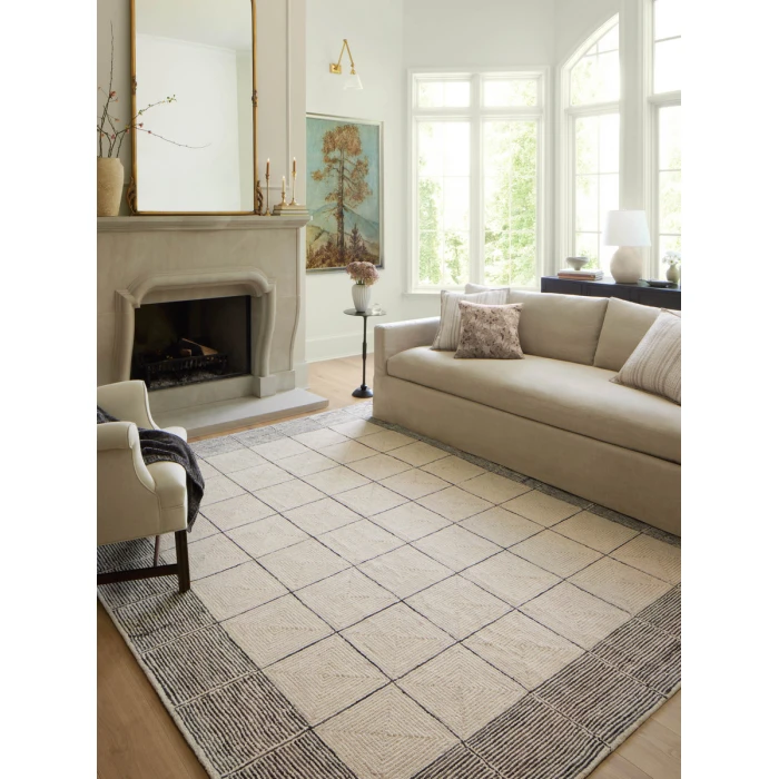Chris Loves Julia x Loloi Francis Cream / Black FRA-02 2 ft. 6 in. X 9 ft. 9 in. Rectangle Rug