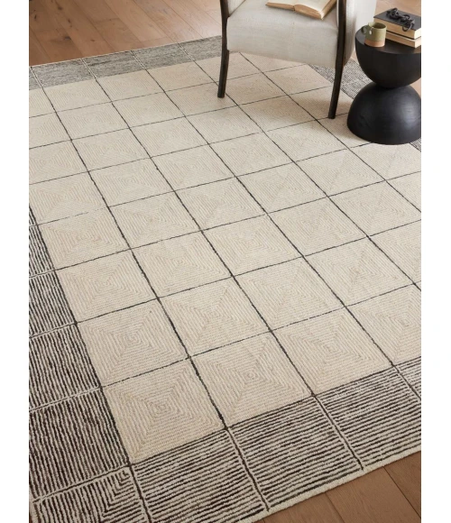 Chris Loves Julia x Loloi Francis Cream / Black FRA-02 3 ft. 6 in. X 5 ft. 6 in. Rectangle Rug