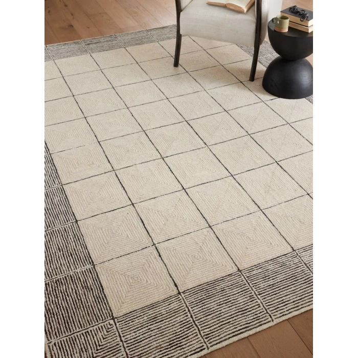 Chris Loves Julia x Loloi Francis Cream / Black FRA-02 2 ft. 6 in. X 9 ft. 9 in. Rectangle Rug
