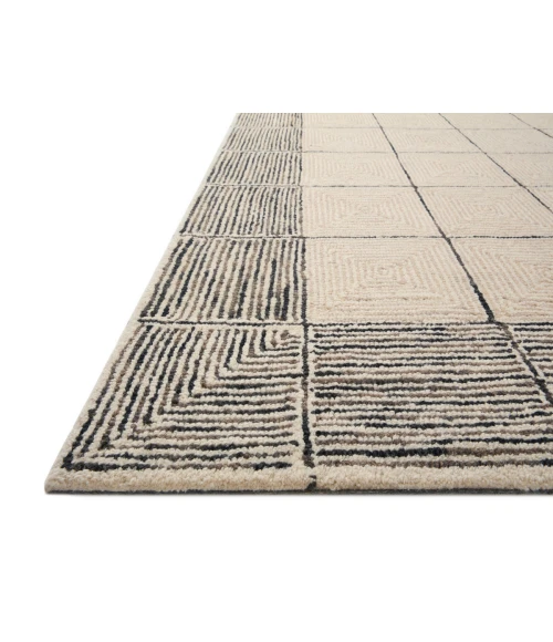 Chris Loves Julia x Loloi Francis Cream / Black FRA-02 3 ft. 6 in. X 5 ft. 6 in. Rectangle Rug