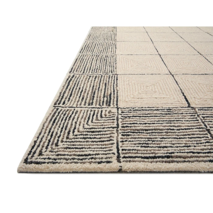 Chris Loves Julia x Loloi Francis Cream / Black FRA-02 2 ft. 6 in. X 9 ft. 9 in. Rectangle Rug
