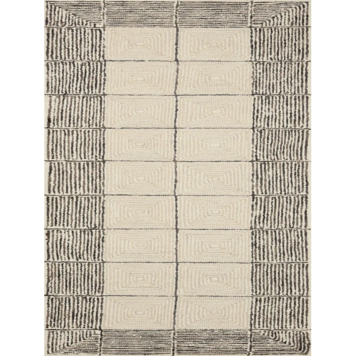 Chris Loves Julia x Loloi Francis Cream / Black FRA-02 2 ft. 6 in. X 9 ft. 9 in. Rectangle Rug