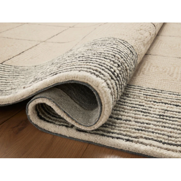 Chris Loves Julia x Loloi Francis Cream / Black FRA-02 2 ft. 6 in. X 9 ft. 9 in. Rectangle Rug
