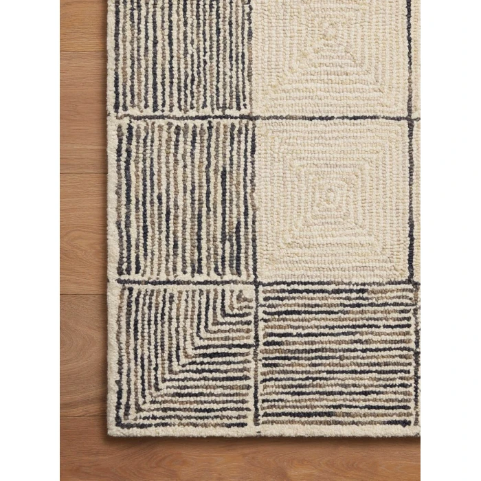 Chris Loves Julia x Loloi Francis Cream / Black FRA-02 2 ft. 6 in. X 9 ft. 9 in. Rectangle Rug