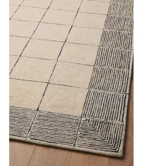 Chris Loves Julia x Loloi Francis Cream / Black FRA-02 3 ft. 6 in. X 5 ft. 6 in. Rectangle Rug