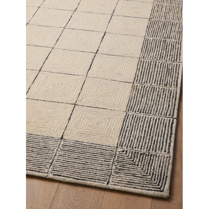 Chris Loves Julia x Loloi Francis Cream / Black FRA-02 2 ft. 6 in. X 9 ft. 9 in. Rectangle Rug