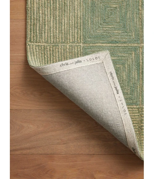 Chris Loves Julia x Loloi Francis Green / Natural FRA-02 7 ft. 9 in. X 9 ft. 9 in. Rectangle Rug