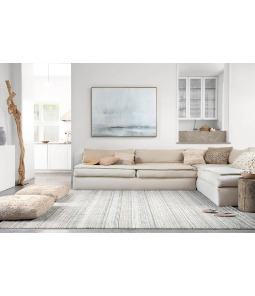 Loloi Haven Silver / Blue VH-01 5 ft. 6 in. X 8 ft. 6 in. Rectangle Rug