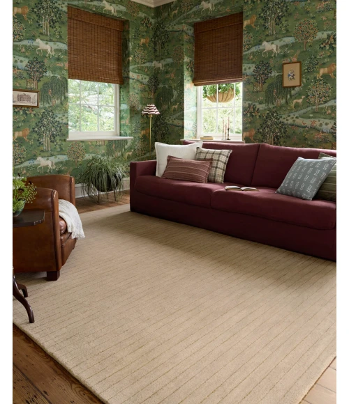 Chris Loves Julia x Loloi Henry Beige / Wheat HEY-01 7ft.-9in. X 9ft.-9in. Rect. Rug