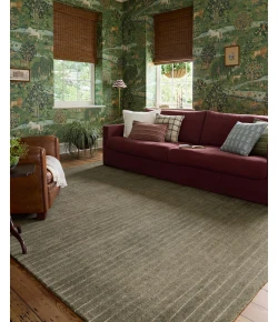 Chris Loves Julia x Loloi Henry Olive / Ivory HEY-01 7ft.-9in. X 9ft.-9in. Rect. Rug