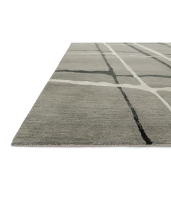 Loloi Hermitage HE-11 SILVER / BLACK Area Rug 5 ft. 6 in. X 8 ft. 6 in. Rectangle