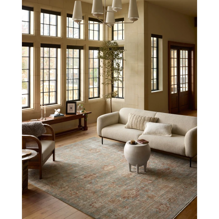 Loloi Heritage Aqua / Terracotta HER-06 4ft. X 6ft. Rect. Rug