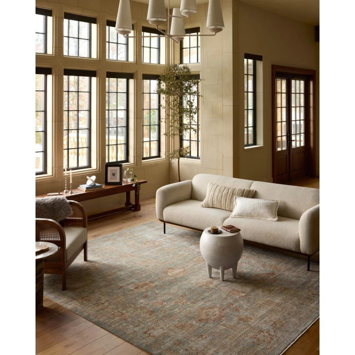 Loloi Heritage Aqua / Terracotta HER-06 4ft. X 6ft. Rect. Rug