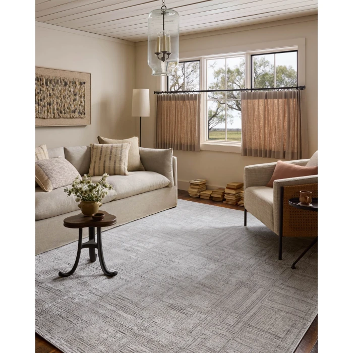 Loloi Hollis Grey / Ivory HOL-01 18in. X 18in. Sample Rect. Rug