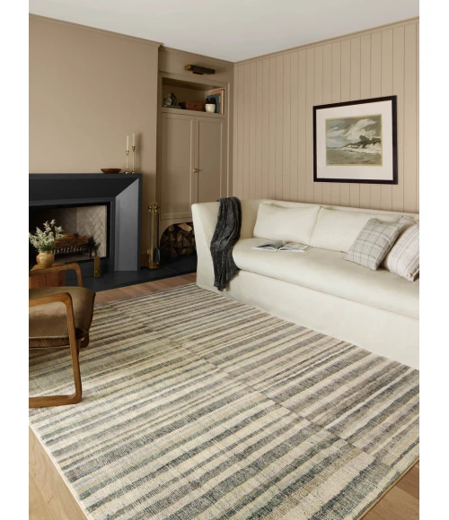 Chris Loves Julia x Loloi Humphrey Natural / Moss HUM-01 2 ft. 3 in. X 9 ft. 6 in. Rectangle Rug