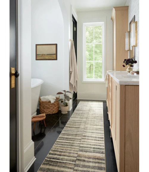 Chris Loves Julia x Loloi Humphrey Natural / Moss HUM-01 2 ft. 3 in. X 9 ft. 6 in. Rectangle Rug