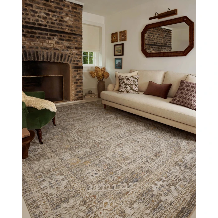 Chris Loves Julia x Loloi Ida Taupe / Multi IDA-01 2ft.-7in. X 10ft. Rect. Rug